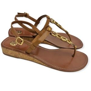 Tory Burch Royal Tan Alani Vintage Calf Sandals